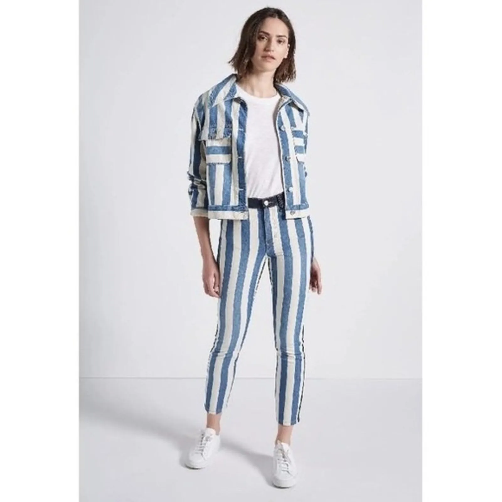 Current Elliott The‎ High Waist Stiletto Jean In The Bay Stripe NWT - Image 2