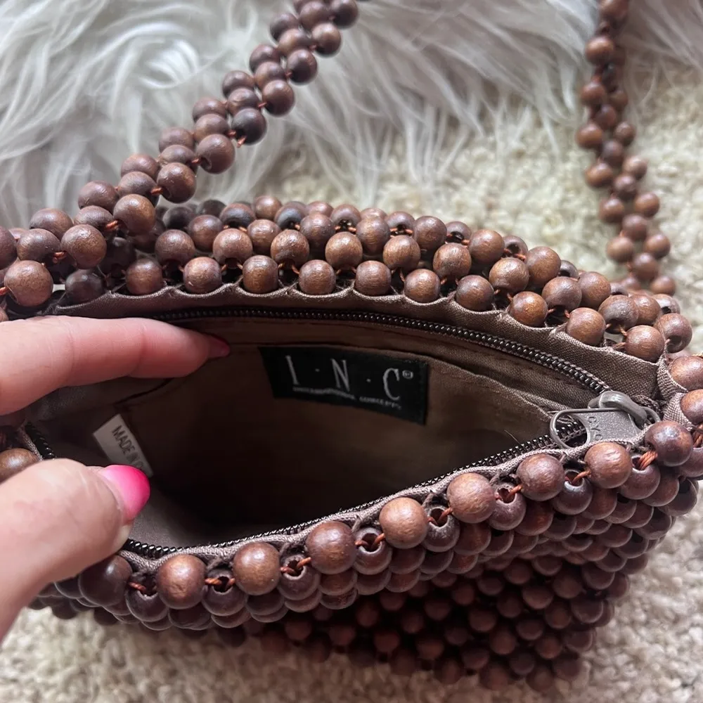 Boho Brown Beaded bag - Image 4