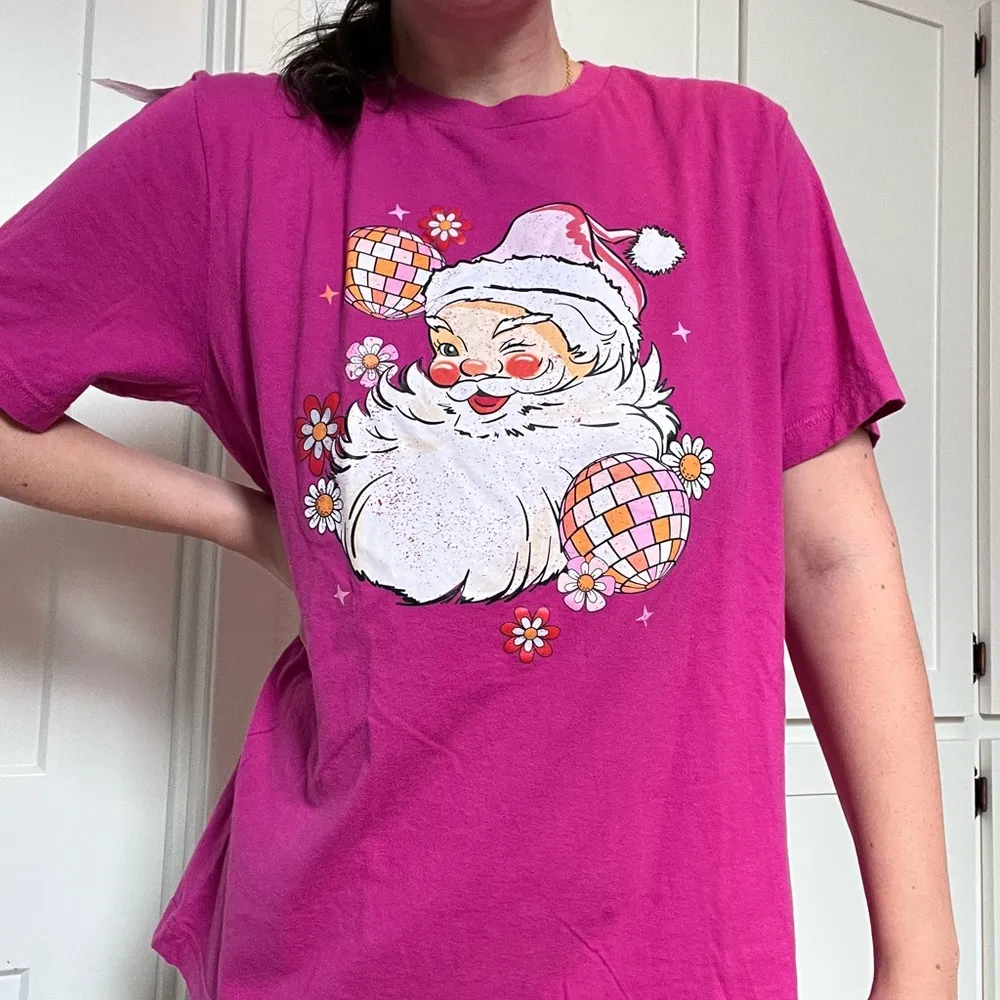 Disco Santa tee Pink Size M - Image 2