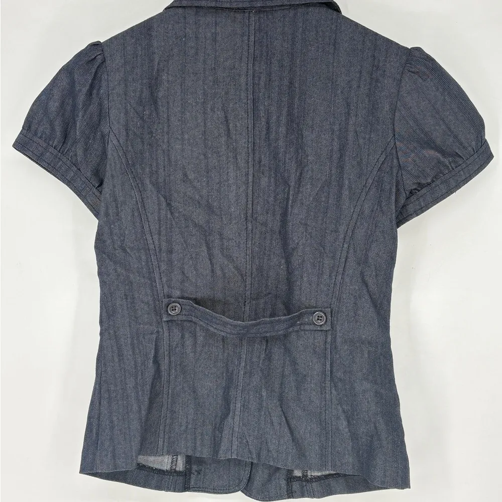 Dazz Blazer Jacket Blouse Women's Size Small Blue Y2k - Image 4
