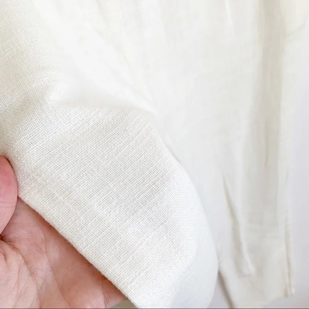 Antik Batik Pleat Front High Waisted Slim Straight Trouser White Size Small - Image 6