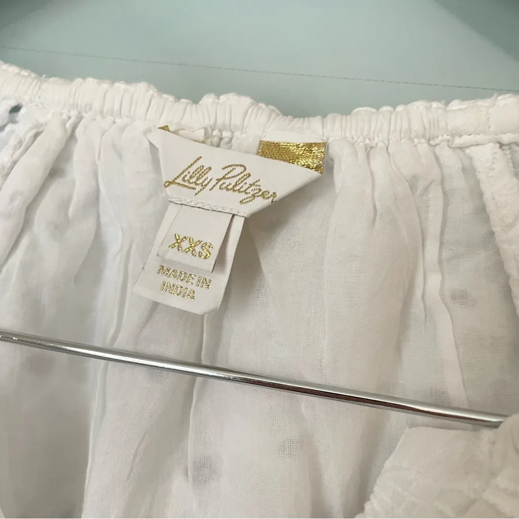 Lilly Pulitzer Maisha Eyelet Embroidered Seashell Starfish Top - Image 3