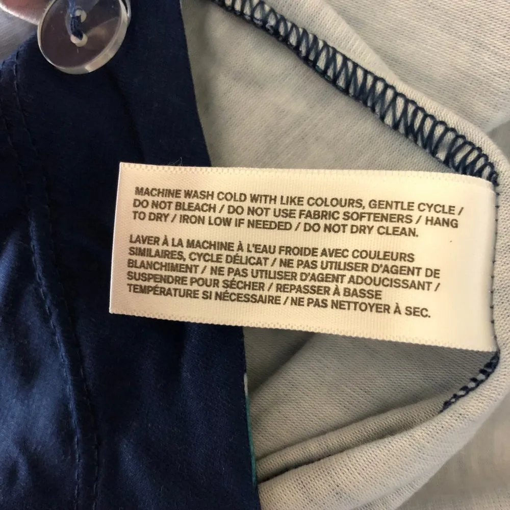 FIG Don Wrap Dress Floral V Neck Wrinkle Resistant Blue Size XS - Image 7