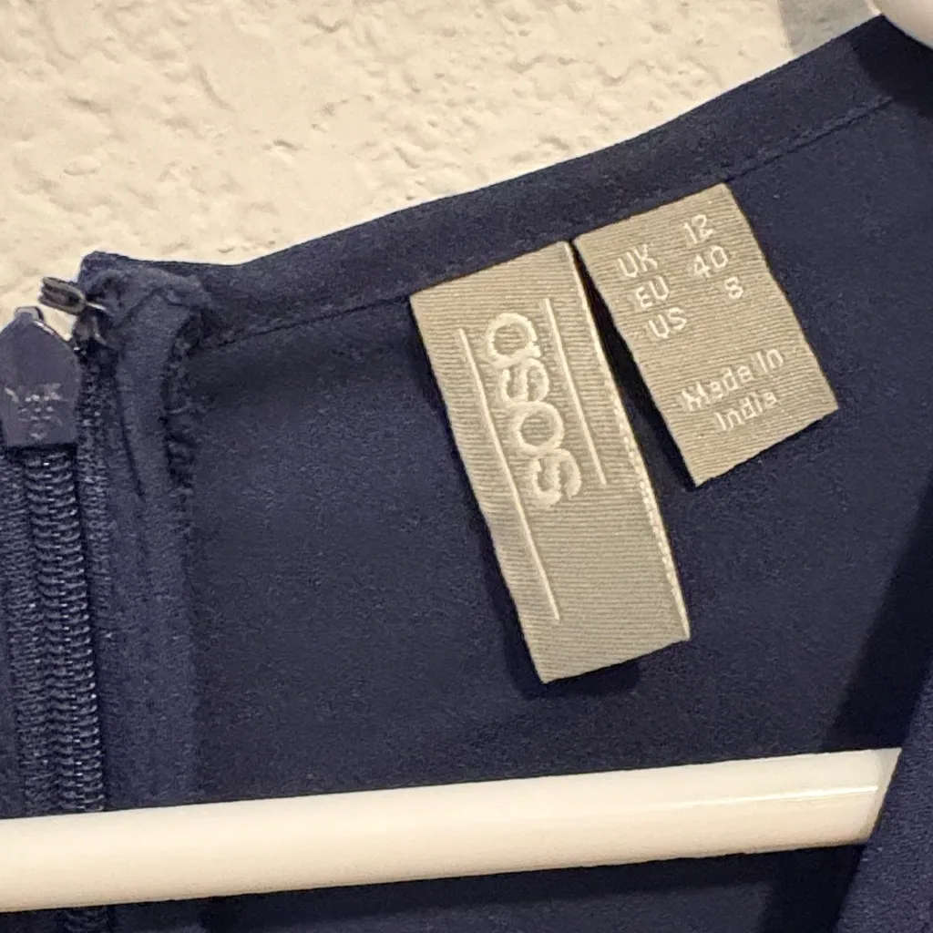 ASOS Navy Dress with Pink Floral Embroidery 8 - Image 2