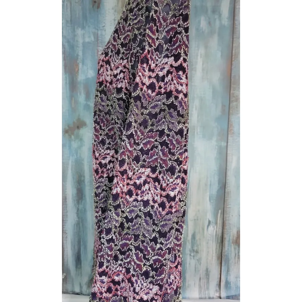 Fashion Bug multi-tone sheer lace top with faux button up jacket sz S/M - Image 2