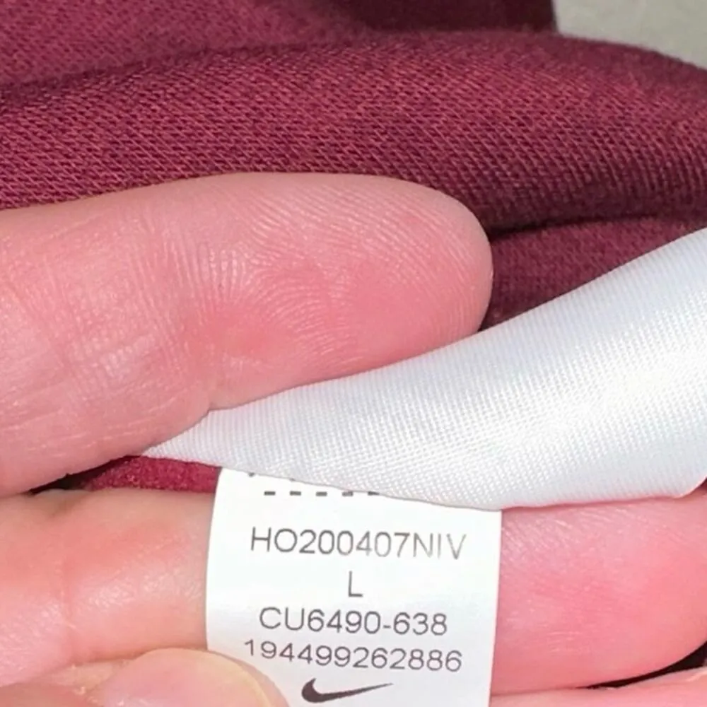 Nike Burgundy Nike Cowl Neck Hoodie with Gold Logo - Image 6