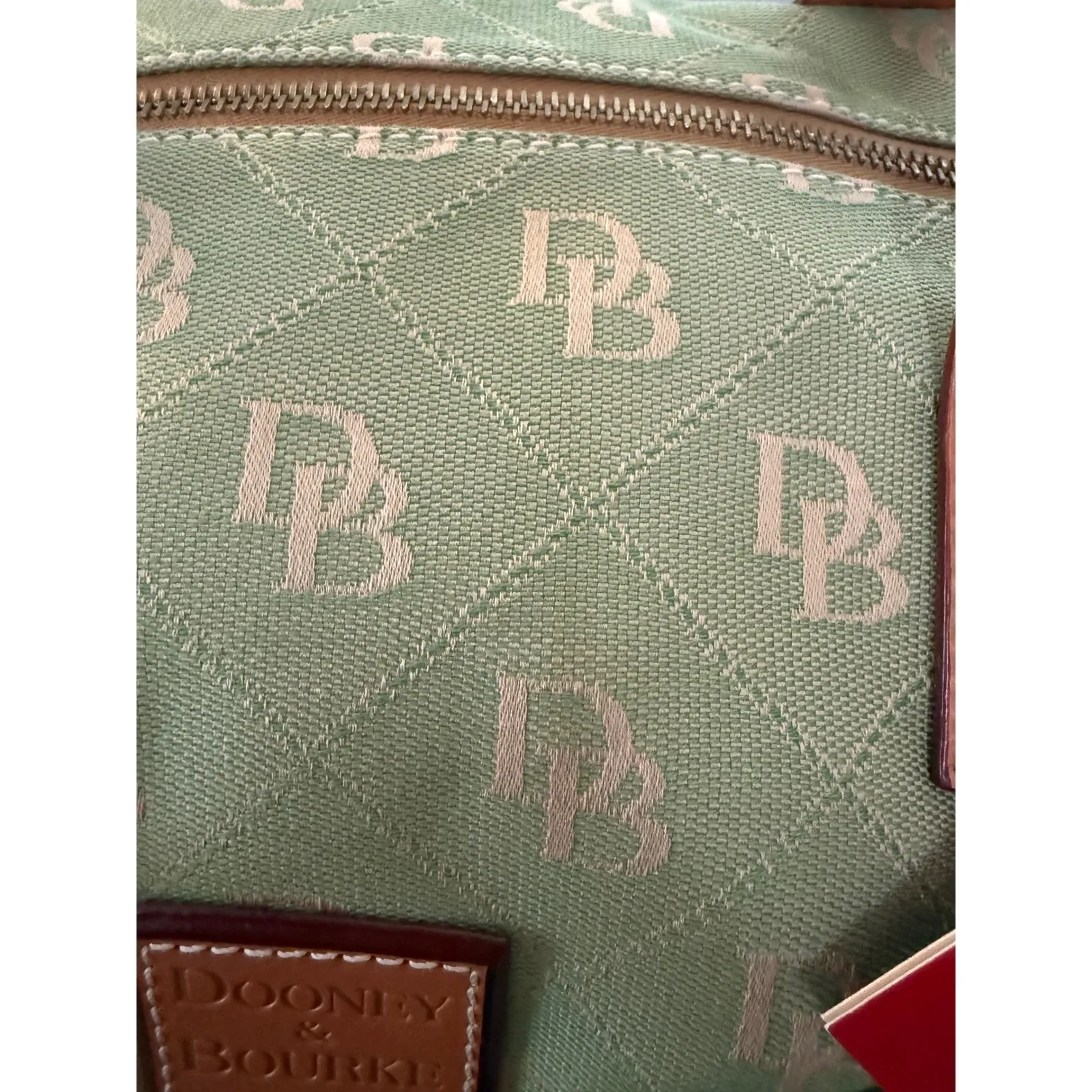 Dooney & Bourke Vintage Y2K Small Duffle Bag Green Canvas Logo NWT - Image 5
