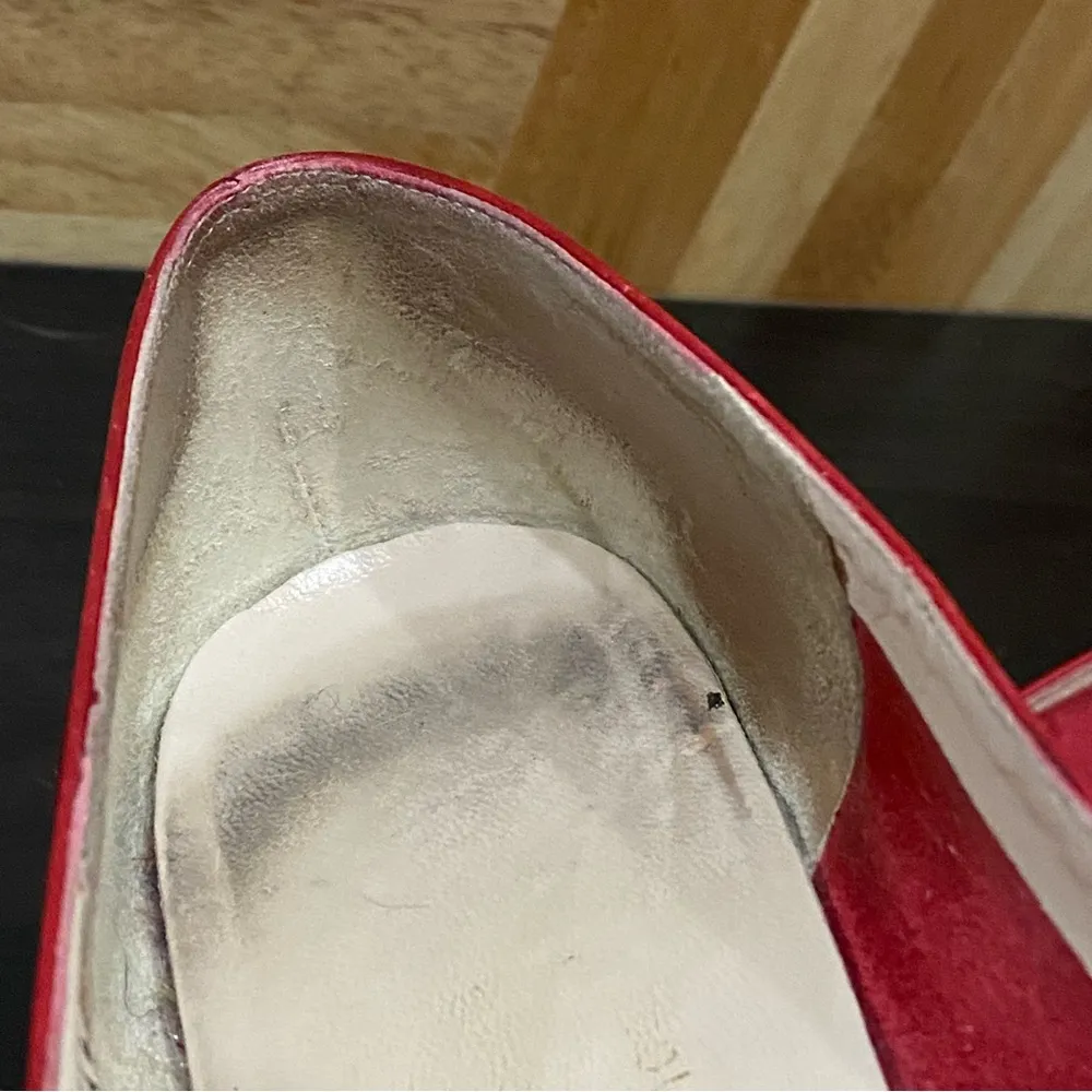 Vintage SALVATORE FERRAGAMO 08100 Red Vara Bow Low Heel Leather Pumps Size 8 A2 - Image 13