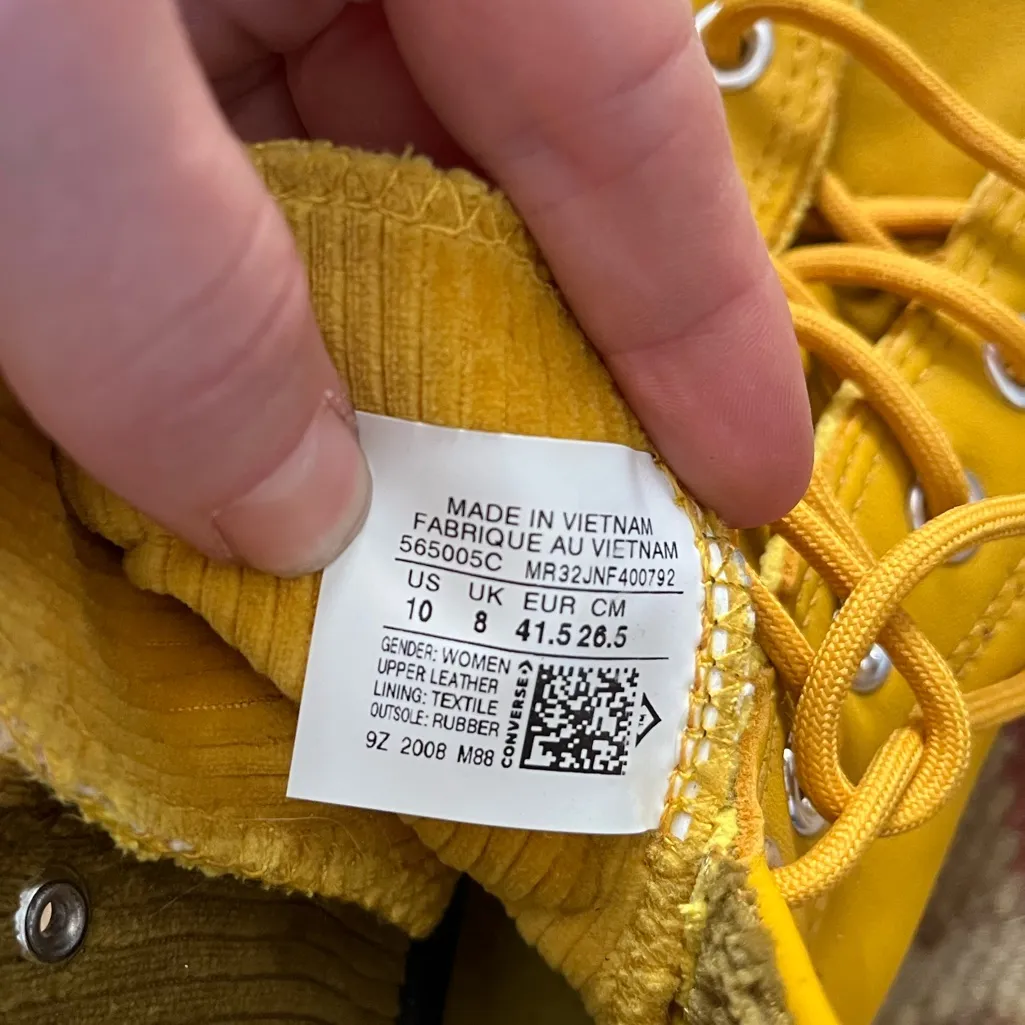 Converse All Star Chuck Taylor High-Top Leather lugged boots gold dart size 10 - Image 6