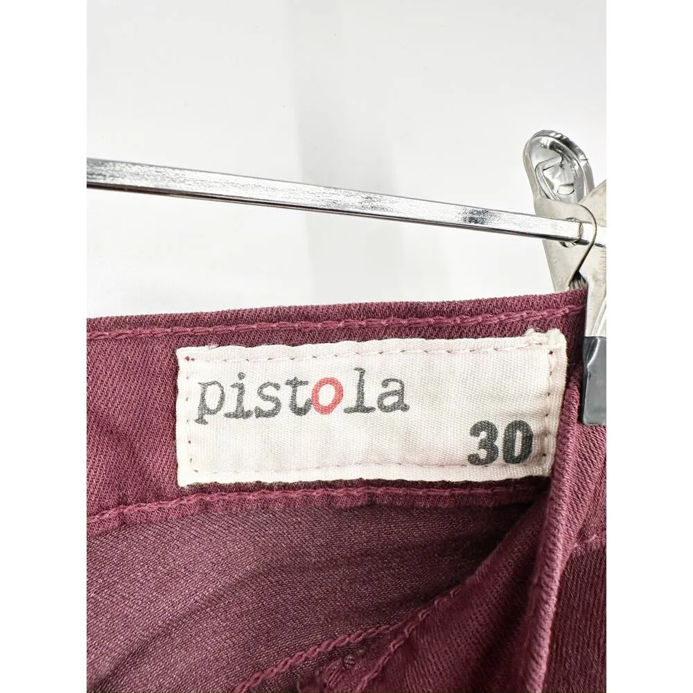 Pistola Burgundy Red High Rise Denim Skinny Jeans Women’s Size 30 - Image 3