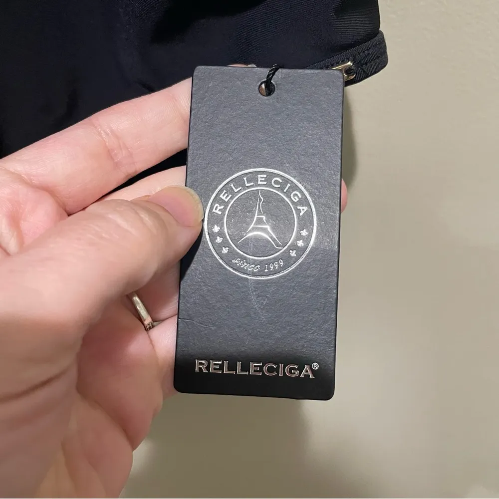 RELLECIGA V Neck Cutout One Piece Swimsuits Bathing Suits Black Size Small - Image 12