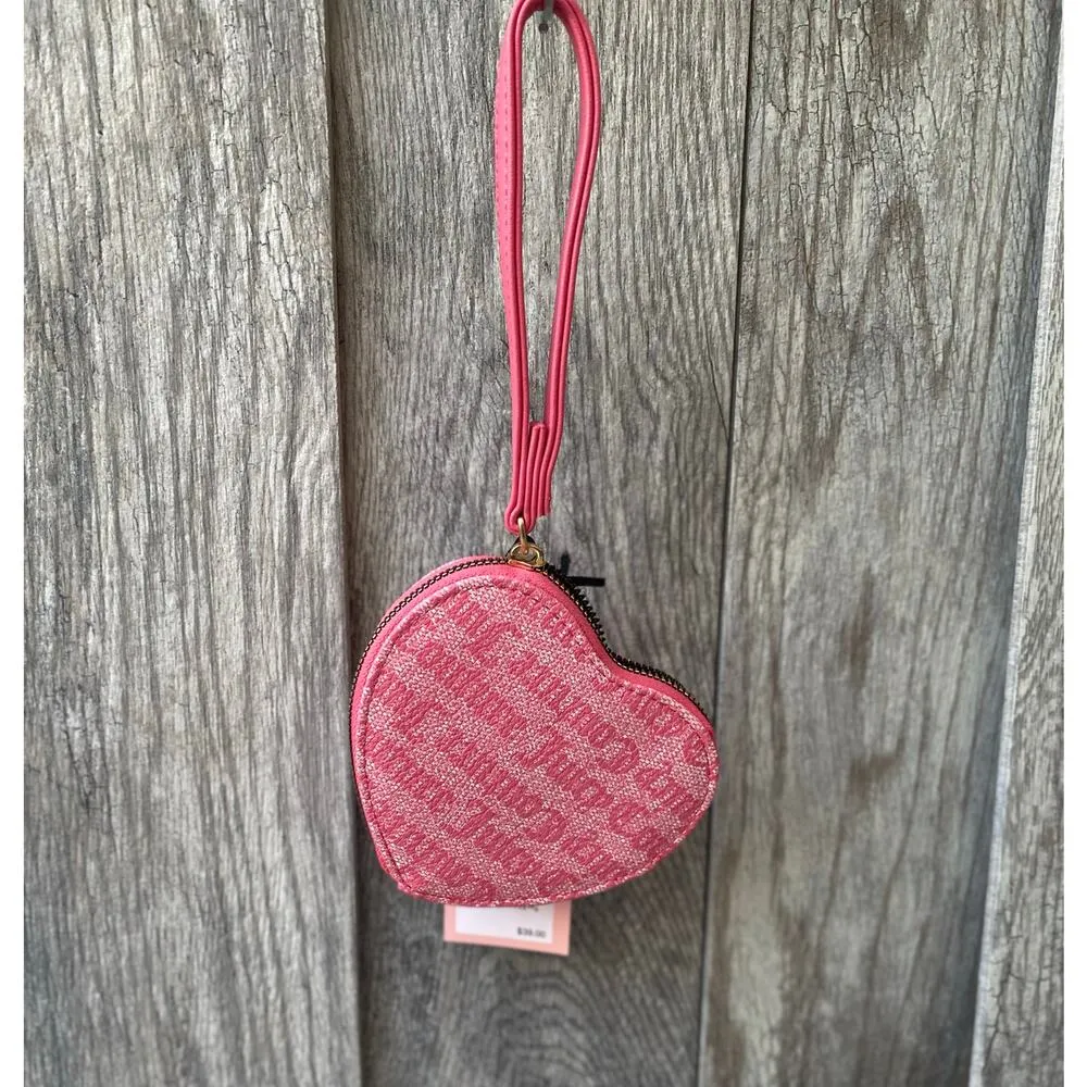 Juicy Couture | Pink Heart Wristlet with Lock & Key Charm - Image 3