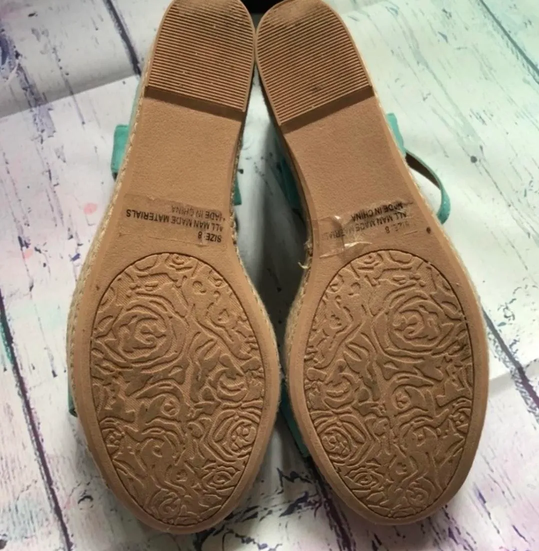 brand teal/aqua suede wedges - Image 5