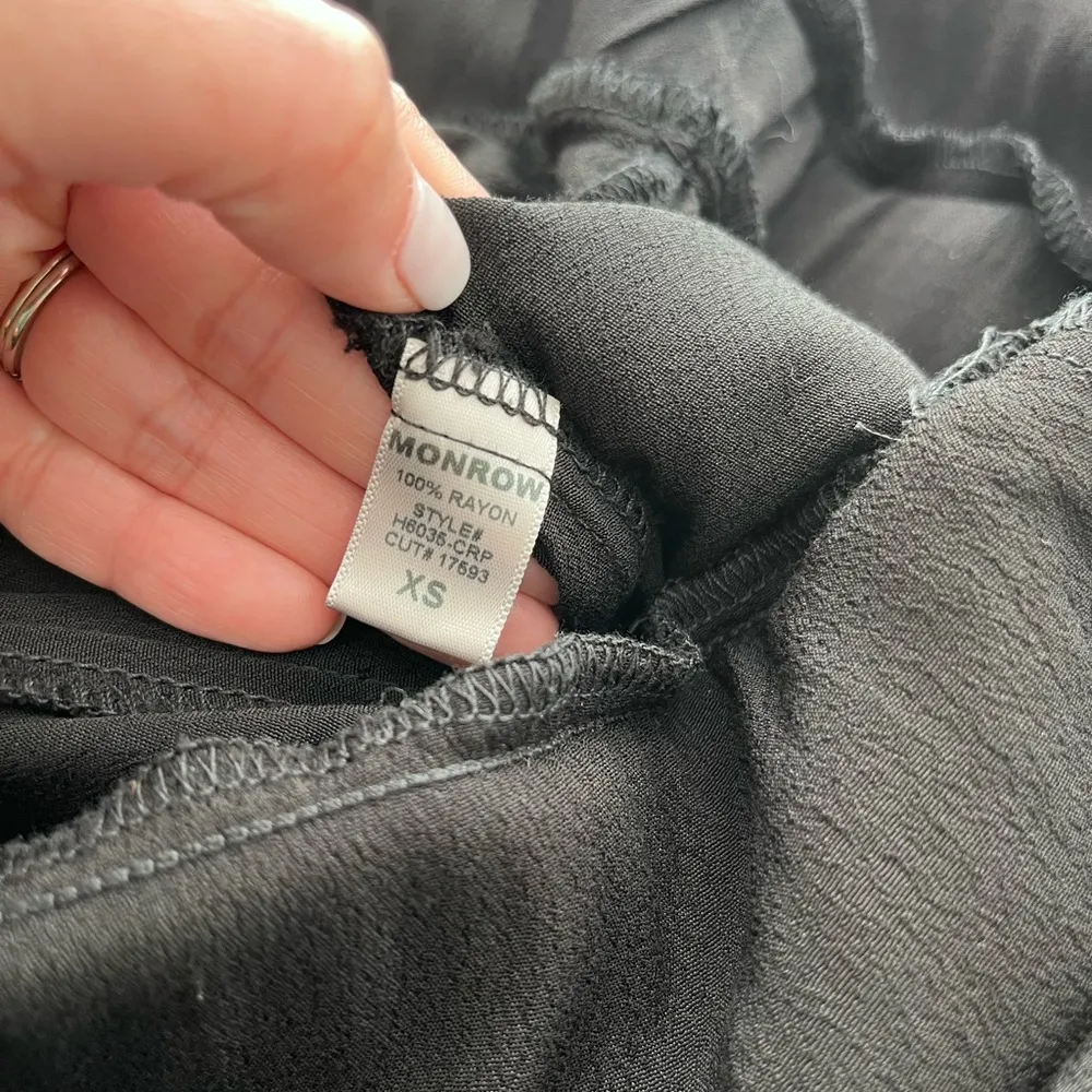 Monrow Crepe Long Sleeve Jumpsuit in Black Size XS - Image 7