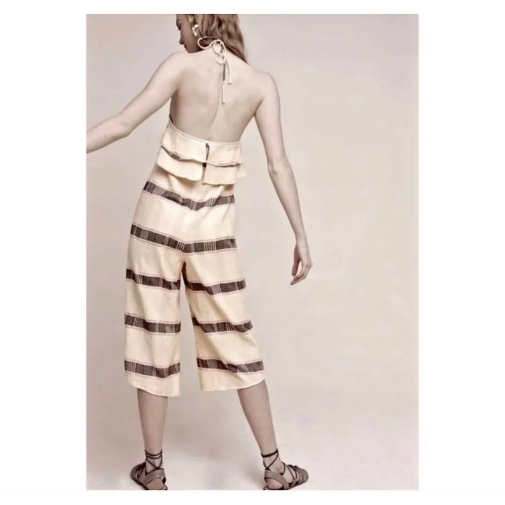 Saturday Sunday Anthropologie marina striped halter jumpsuit size small - Image 4