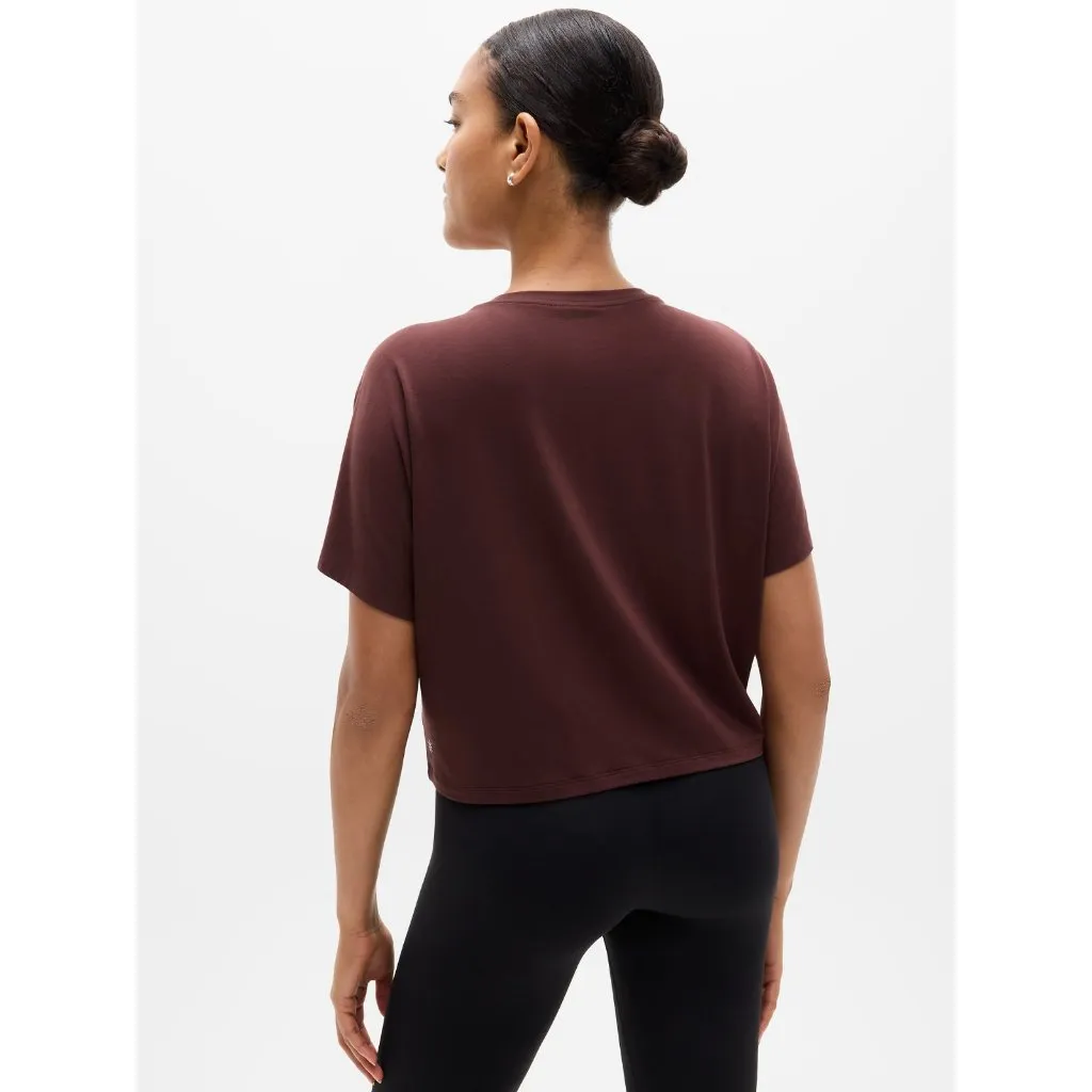 Athleta XS True Cotton Crop Tee Garnet Red X-Small Regular - Image 4