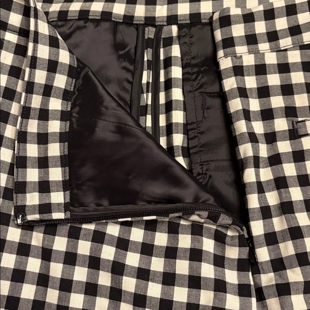 Madewell women’s Gingham Mini Skort wool blend black and white Size 12 NWT - Image 9