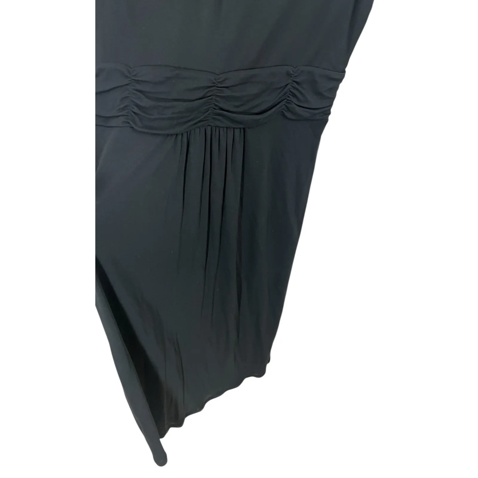 Boden Womens Mabel Jersey Dress 16L Black Ruched Knee Length Classic Office Size 16 - Image 3