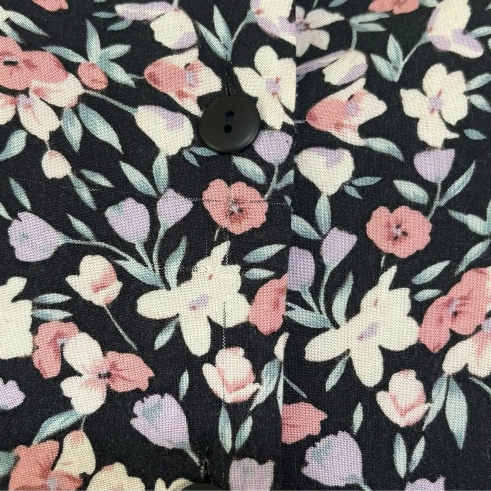 Vintage Karin Stevens Dark Petite Floral Midi Dress sz  M Belted Modest Cottage - Image 14