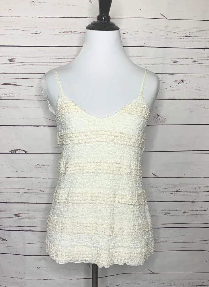 Banana Republic Off White Textured Lace Cami Tank Top Size Small - Image 5