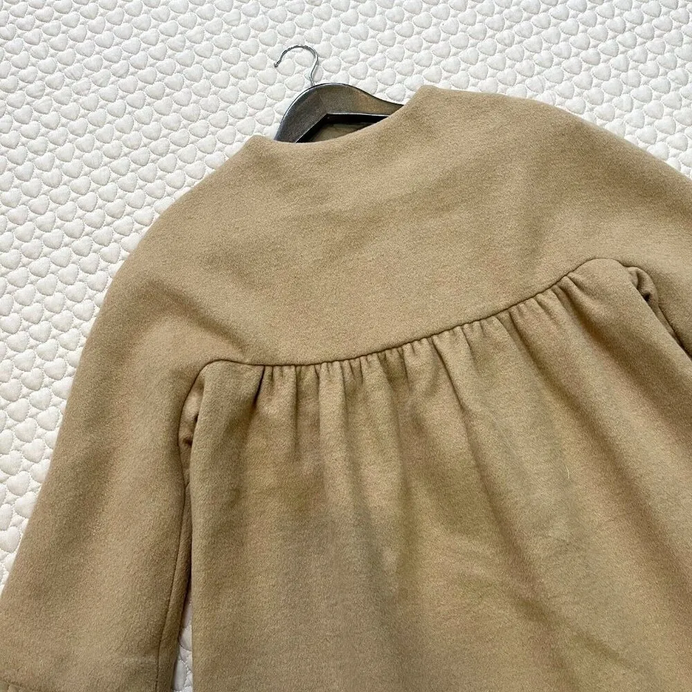 Manoush Wool Blend coat Camel Overcoat Size 36 Tan - Image 7
