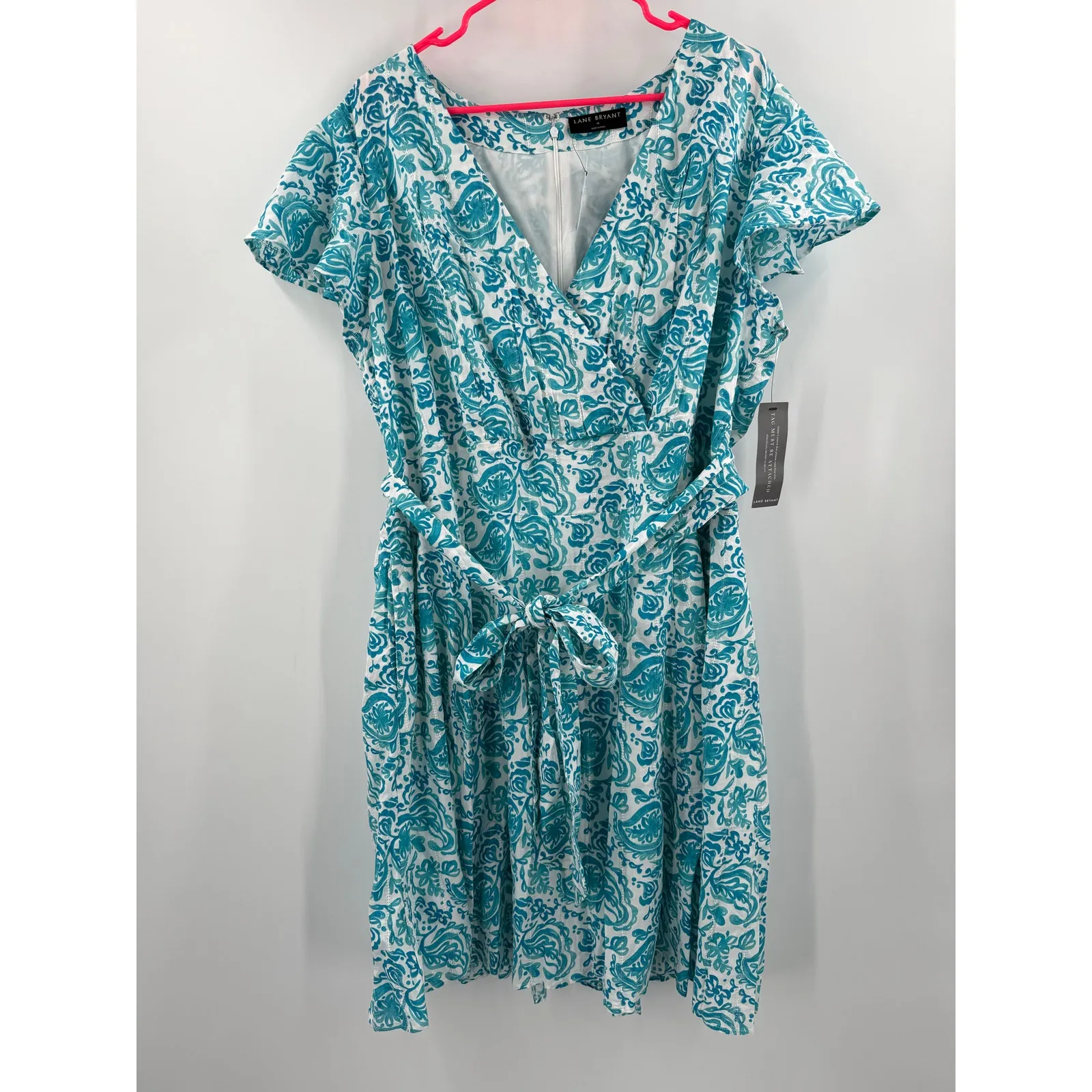 Lane Bryant Dress SZ 18 NWT Lena Surplice-Neck Flutter-Sleeve Paisley Plus Curvy - Image 16