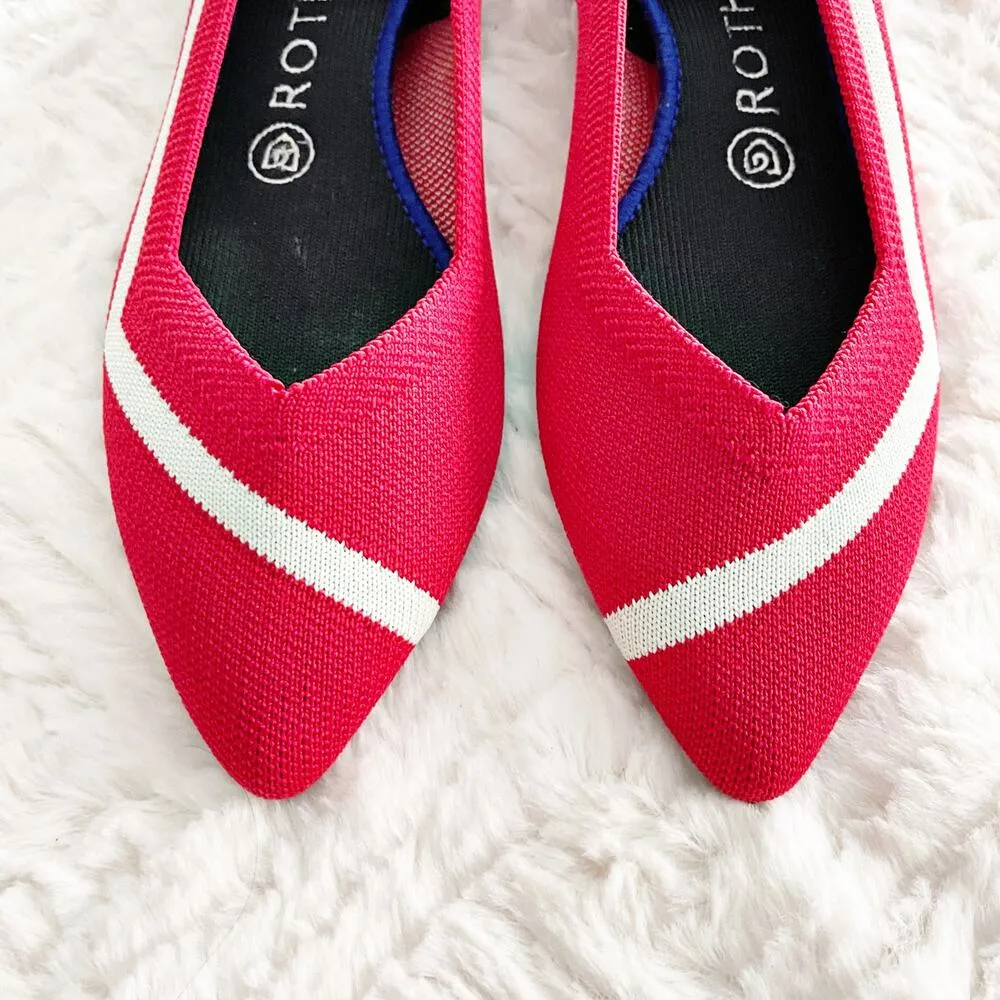 Rothy's The Point in Lollipop Red and White Stripe Size 7.5 - Image 6