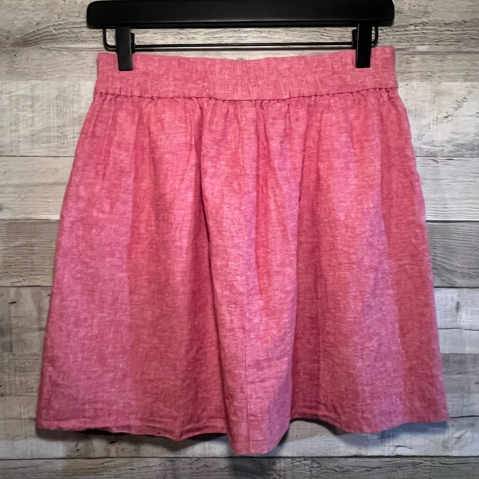 Loft Red Linen Blend Pull On A-Line Skirt - Image 4