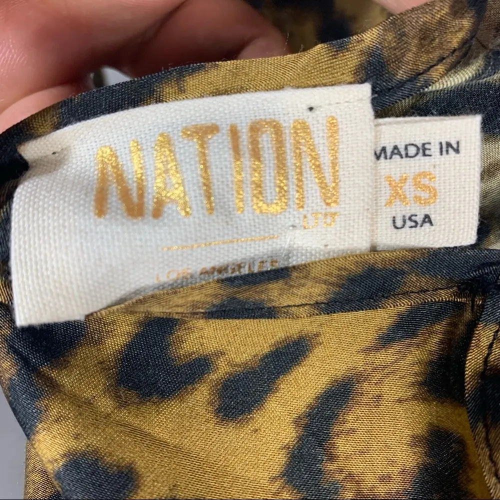 Nation LTD Mira Bias Animal Print Slip dress Size XS - Image 5