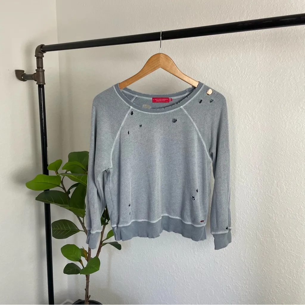 🛎️ 5/$20 n: Philanthropy Gayla Distressed Sweatshirt Size S - Image 2
