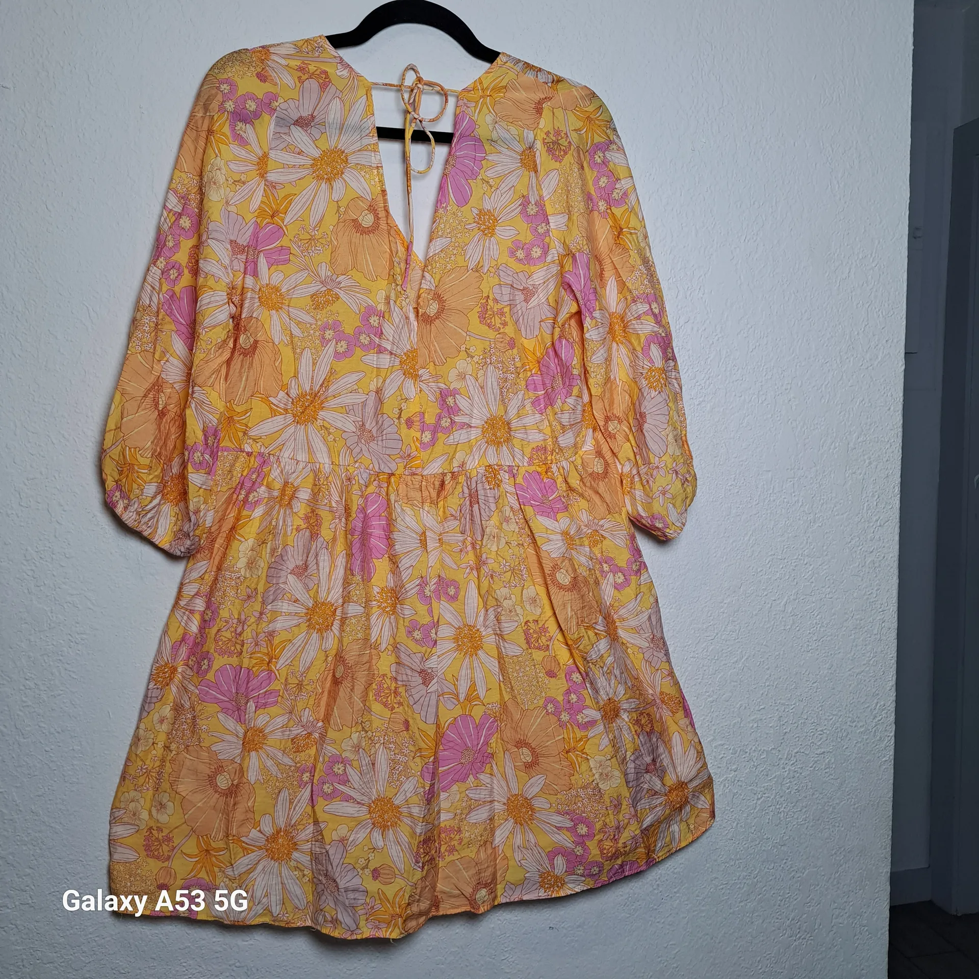 H&M Yellow and Pink Floral Dress - Image 7