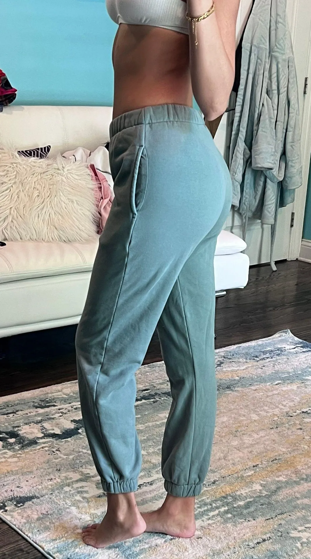 sage green joggers - Image 2