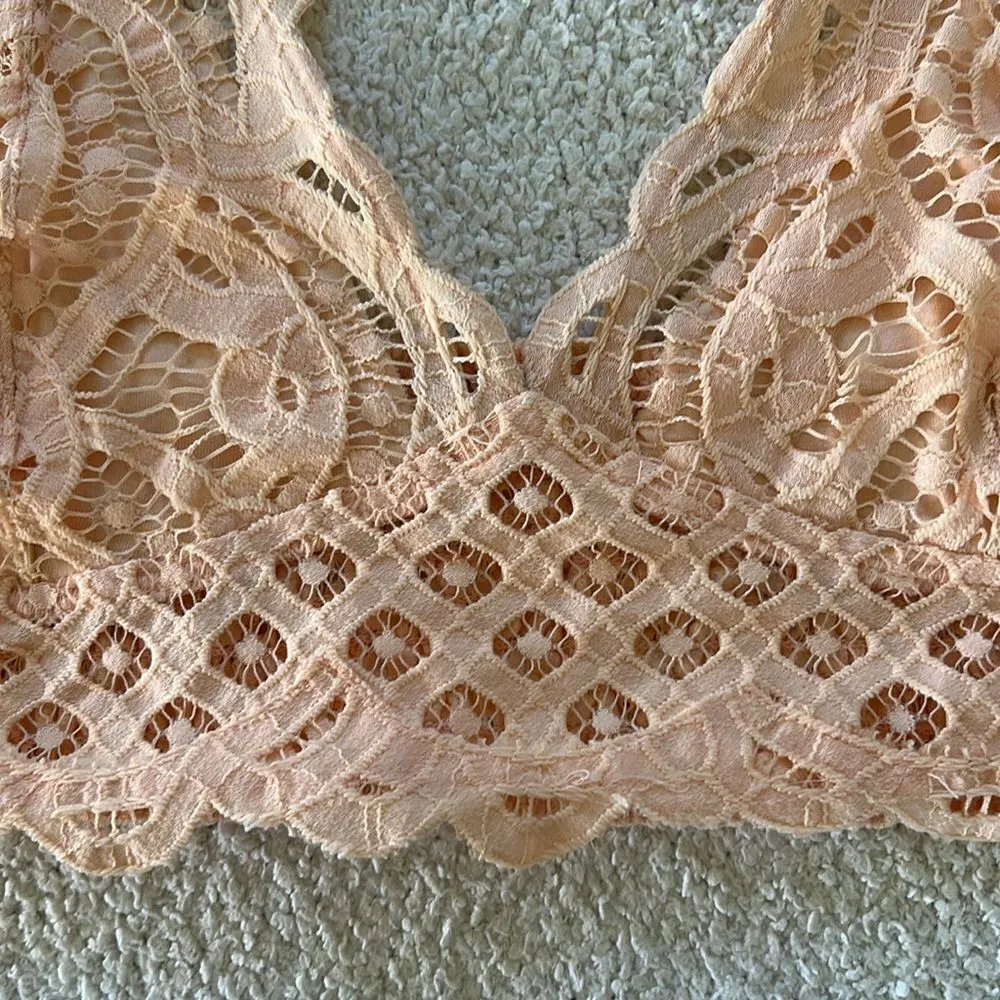 Free People Lace Bralette, Tangerine,Size Medium,NWOT - Image 3