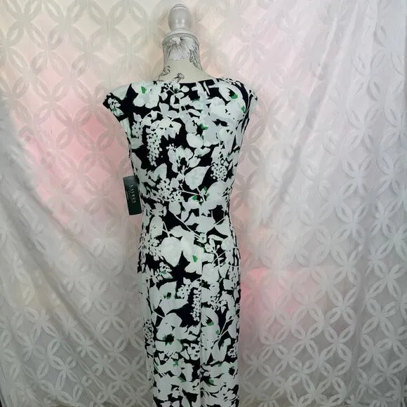 Lauren Ralph Lauren Floral Faux Wrap Jersey Sheath Spring Dress Size‎ 8 NWT - Image 9