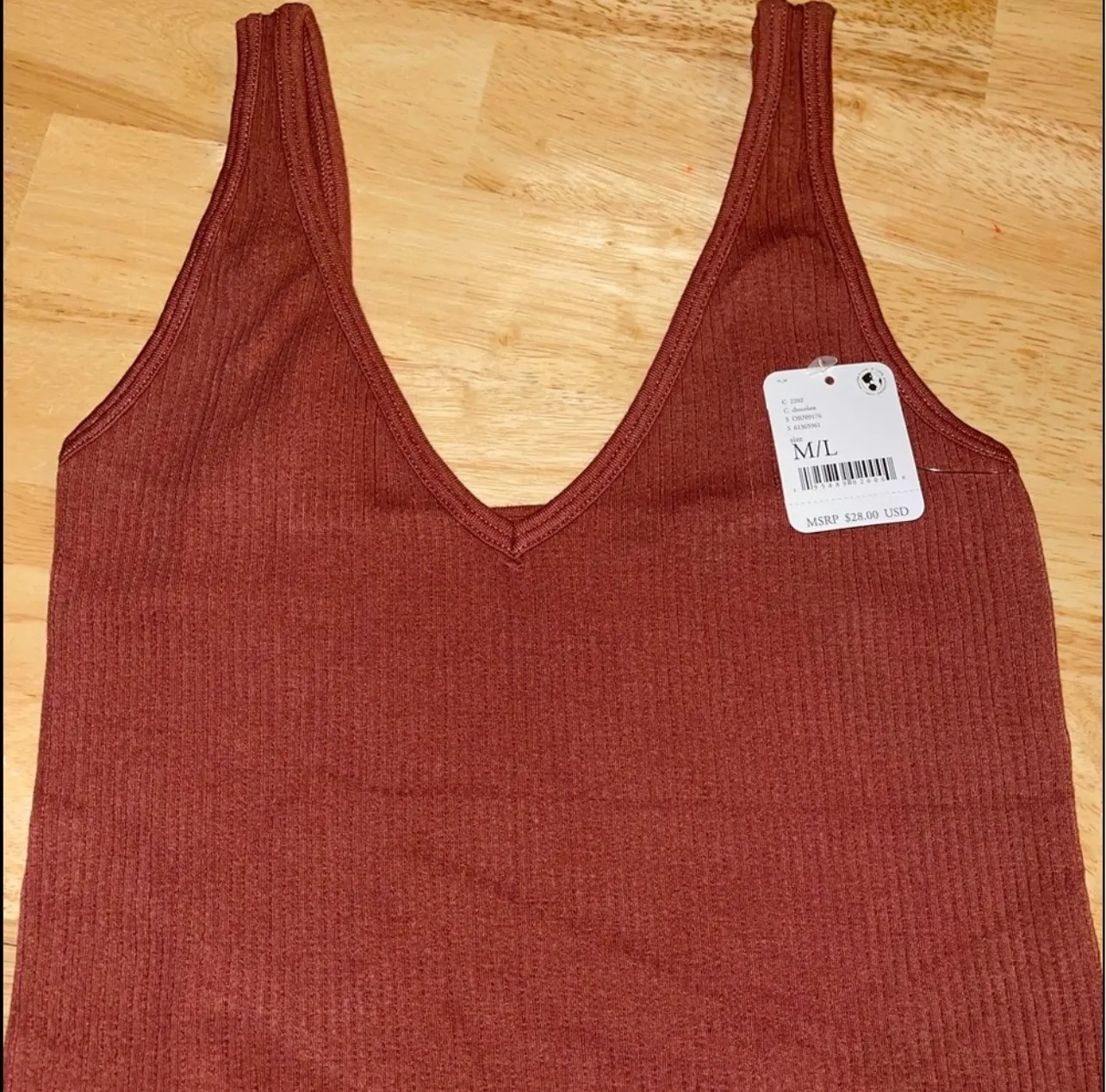 Intimately FP Solid Rib Brami Crop Top XS/SM BNWTS In Chocolate - Image 6