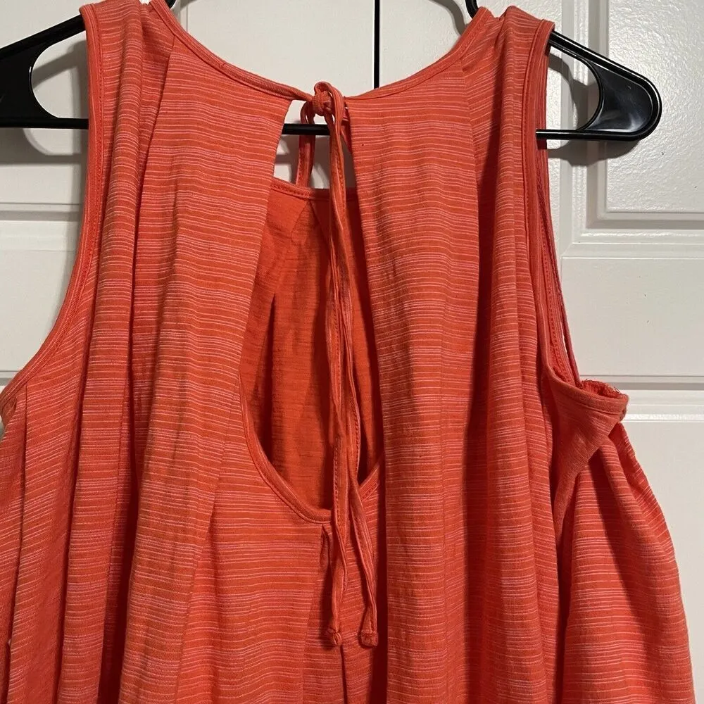 Free People Swing Tank Top Pleated High Low Sleeveless Coral Size‎ S - Image 9