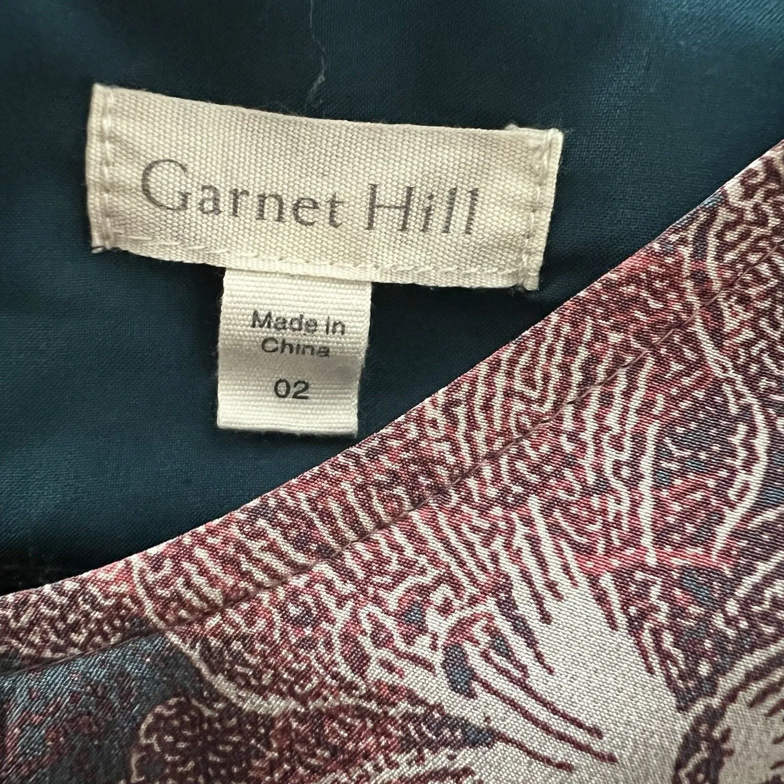 Garnet Hill Dress Sz 2 100% Silk - Image 3