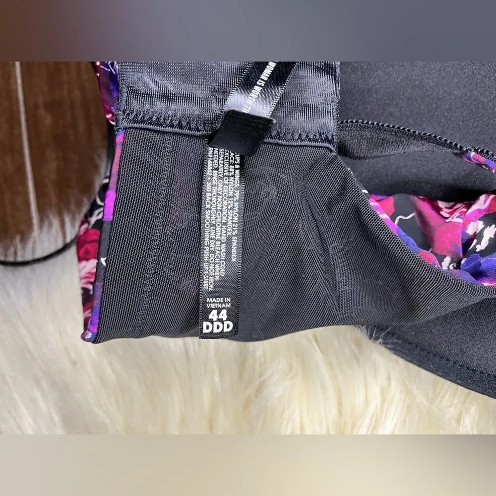 Torrid Curve floral back smoothing push up T shirt bra 44 DDD Black Size undefined - Image 7