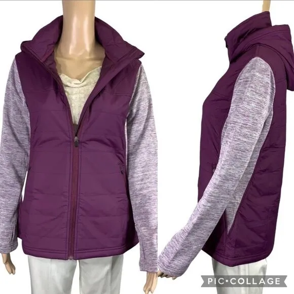 Ultimate Terrain Womens Hybrid Jacket Coat Hooded Full Zip Purple Small - Image 2