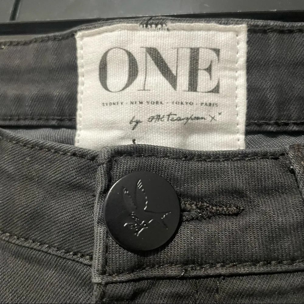 One Teaspoon Dixies High Rise Knee Rip Jeans Black Size 26 - Image 5