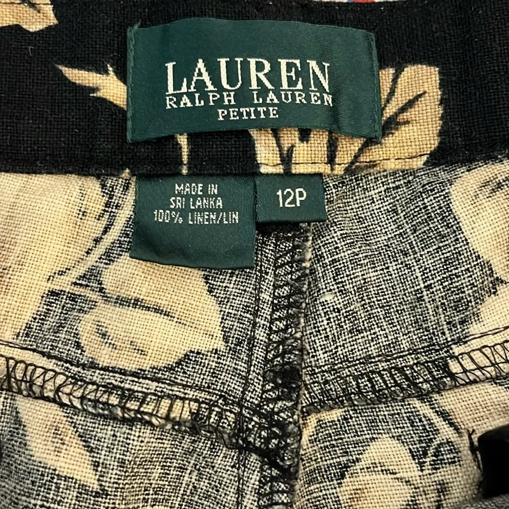 Lauren Ralph Lauren Linen Floral Tapered Leg Pants - Size 12P - Image 8