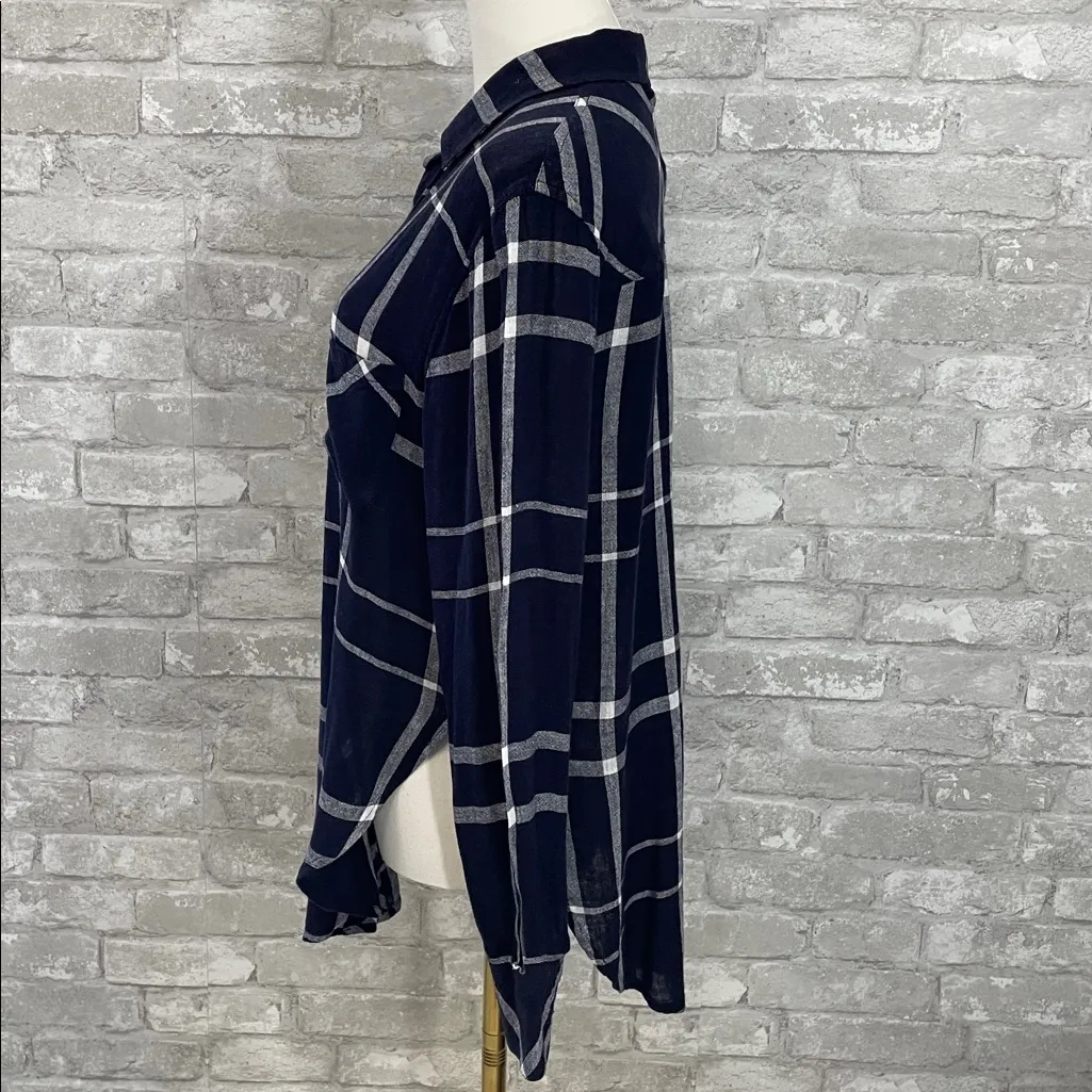 Rails X Free People Charli Navy Vanilla Plaid Shirt - Image 3