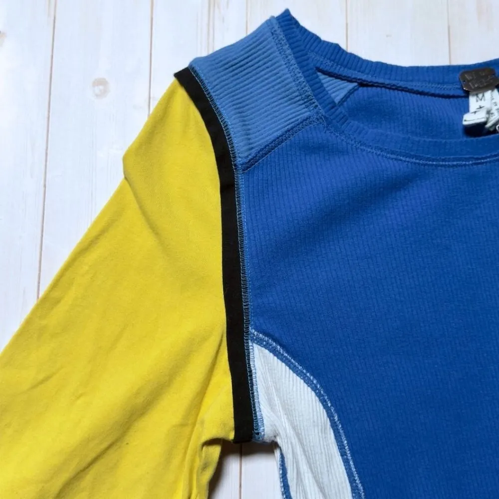 We the Free Fancy That Colorblock Tee Long Sleeve Henley Thermal Sporty Shirt Me - Image 11