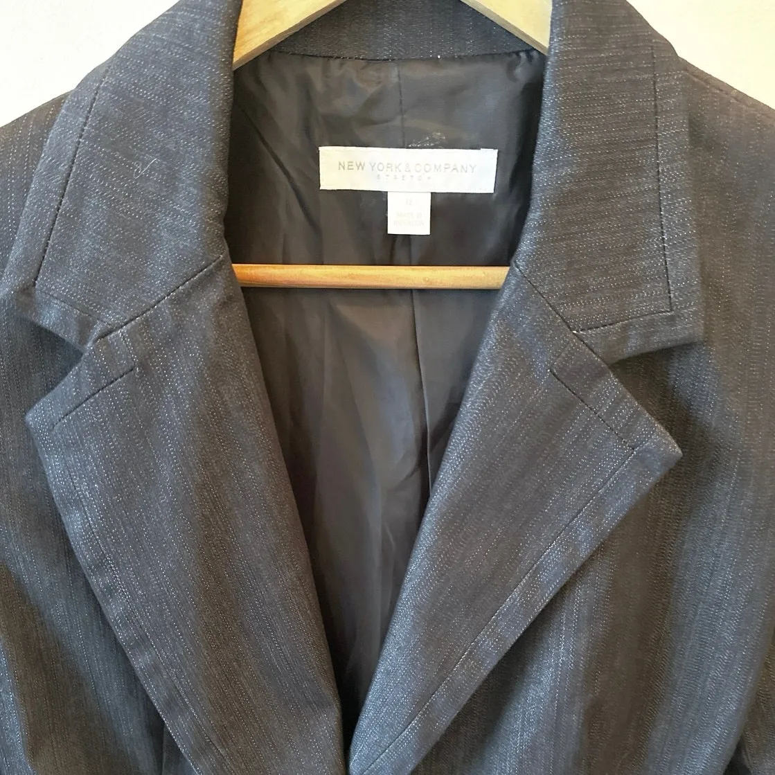 Jones New York Dark Denim Blazer Jacket Women’s Size 12 Classic Business - Image 3