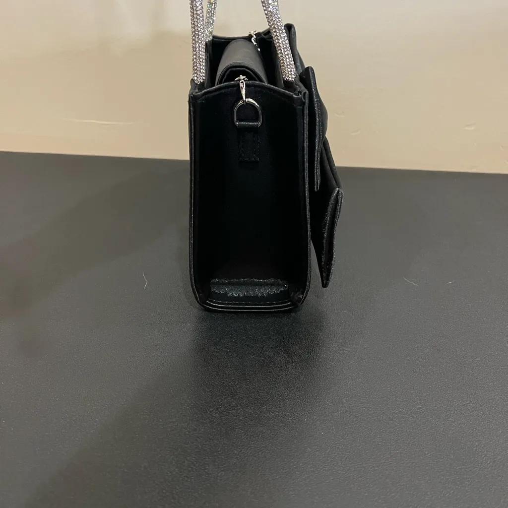 House Of Harlow | Black Mini Bag w/ Removable Crossbody & Rhinestone Handles 🖤💎 - Image 6