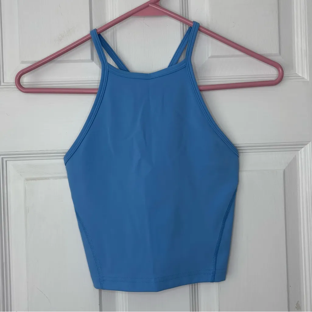 Lululemon Wunder Train High-Neck Cross-Back Kayak Blue Tank Top - Image 4
