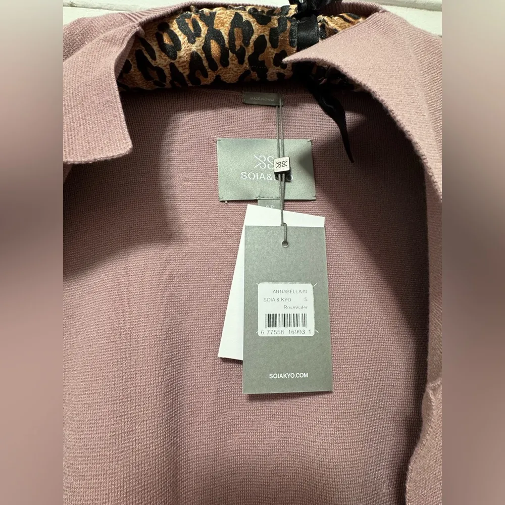 NWT Soia & Kyo Rosewater Annabelle Pastel Pink Long Cardigan - Image 7