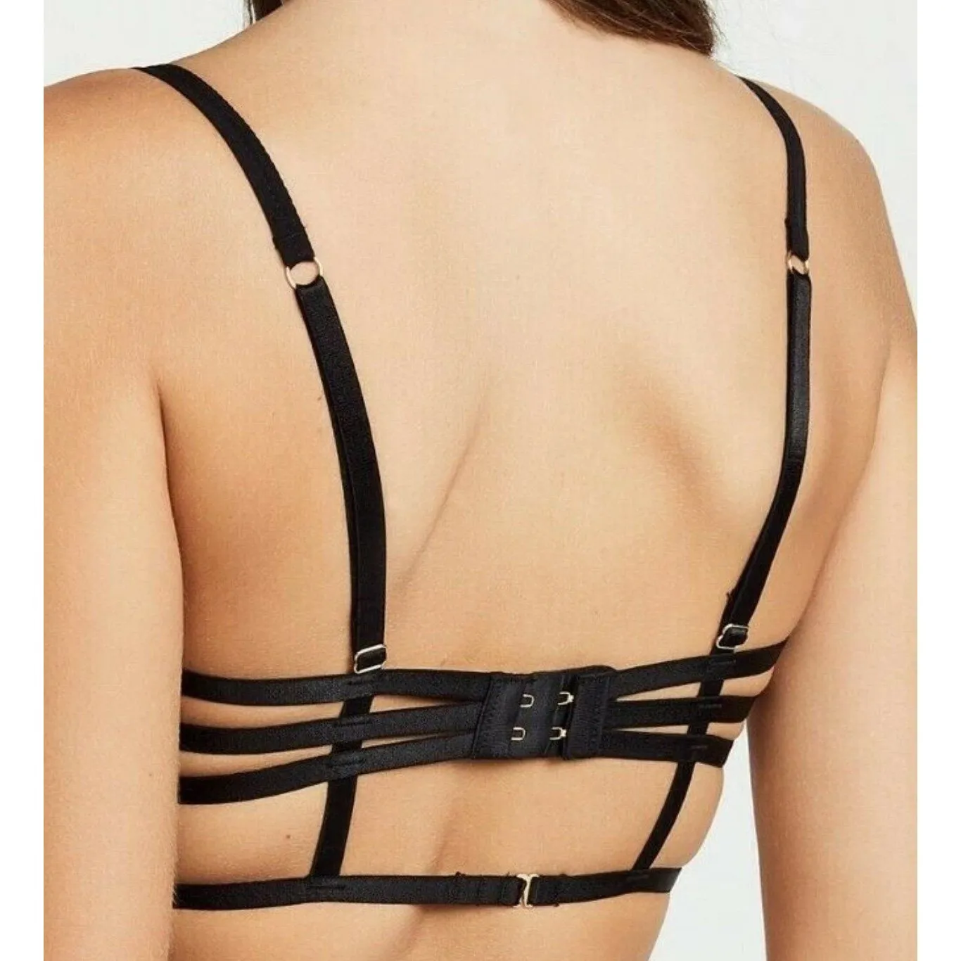 Bluebella Black Sheer Leaf Nikita Appliqué Strappy Bra – Size 34B - Image 2