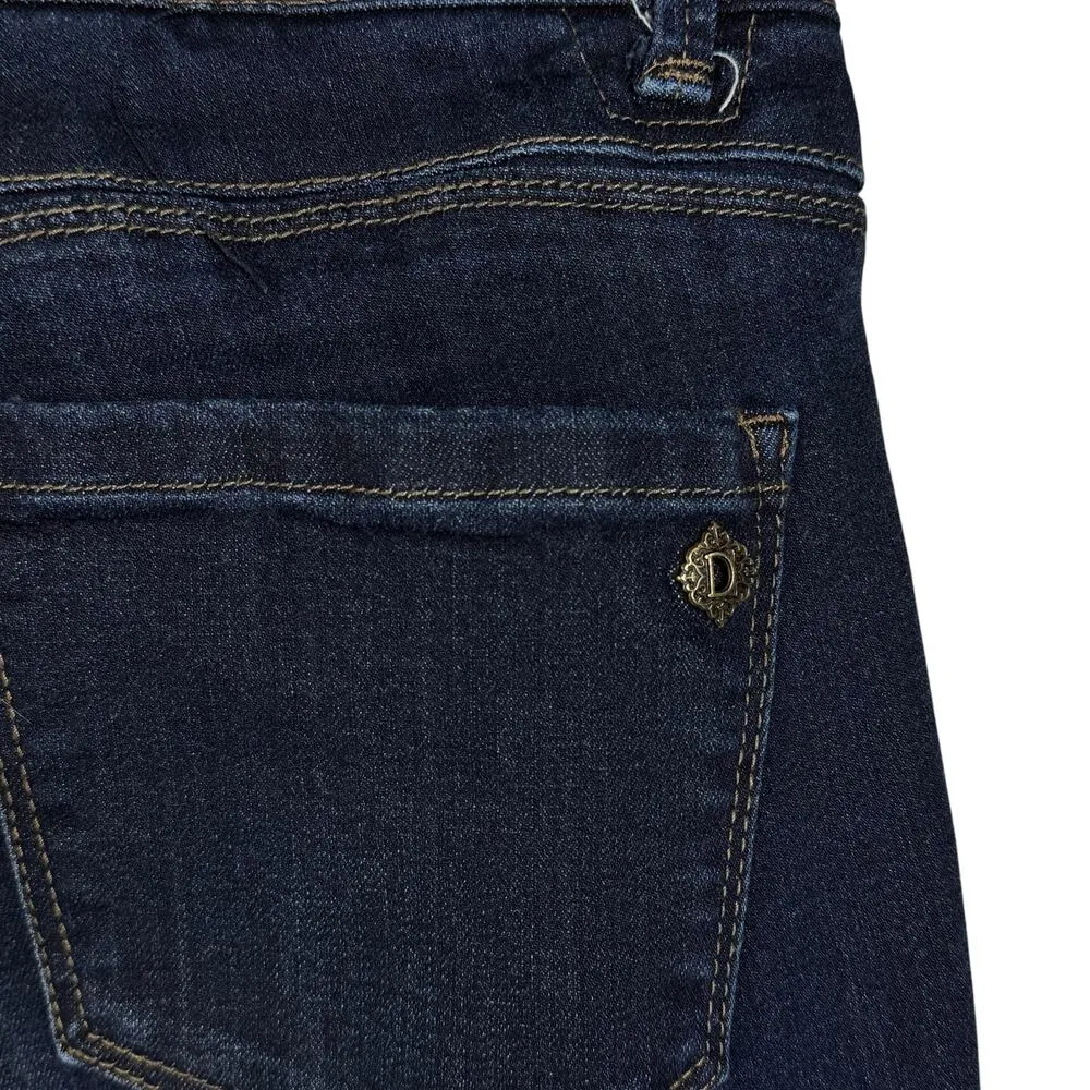 Democracy SZ 2 “Ab”solution Jeans Mid-Rise Stretch Zip-Fly Whiskered Dark Wash - Image 7