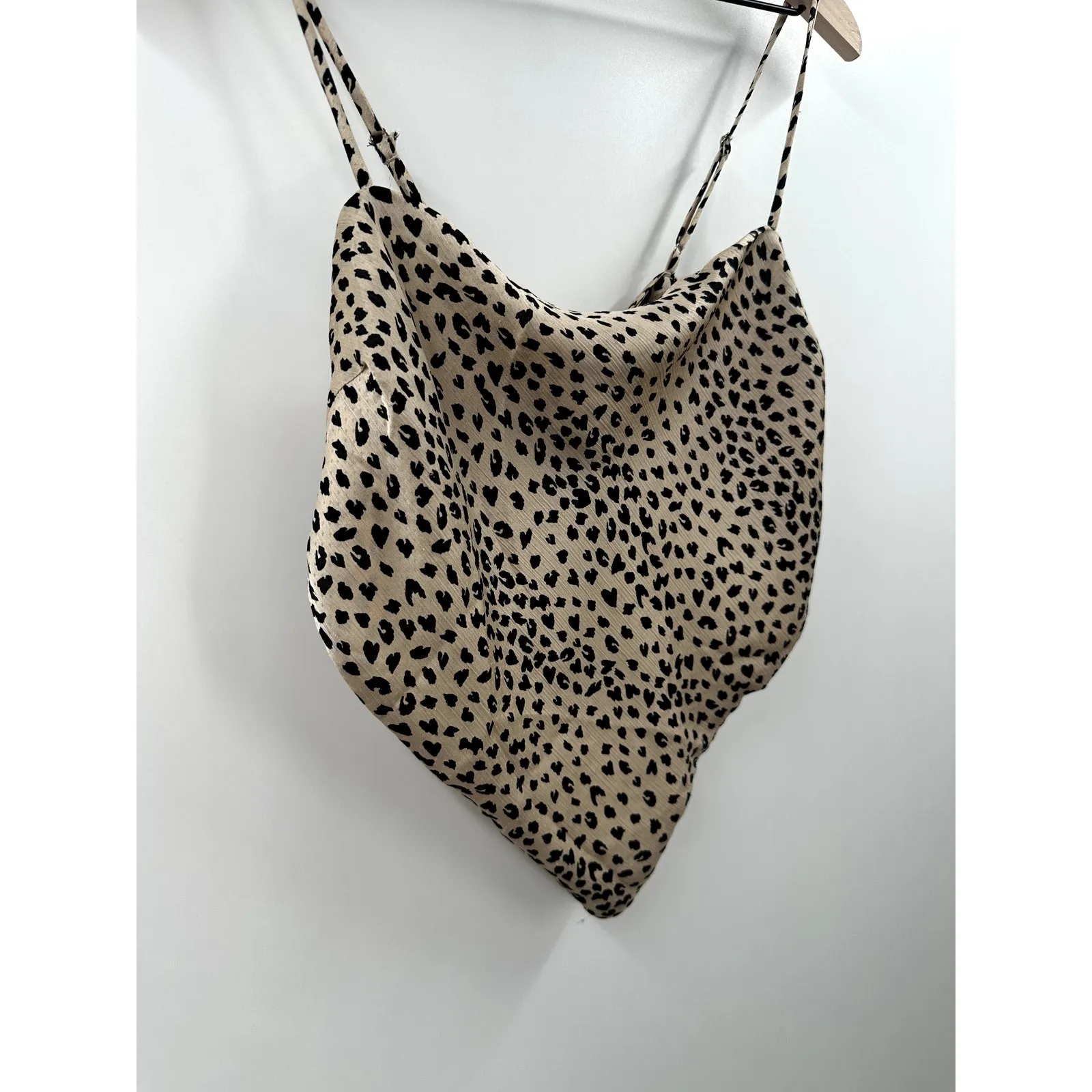 Princess Polly  Leopard Print Tie Back Cropped Open Back Top Size 8 - Image 2